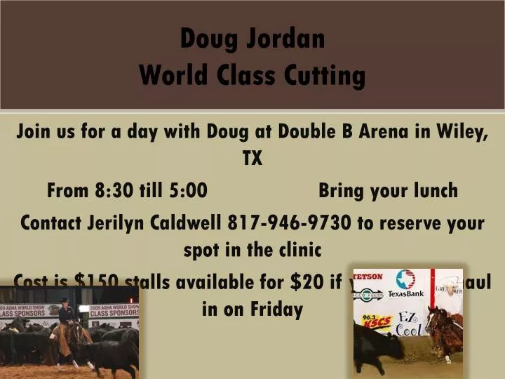 doug jordan world class cutting