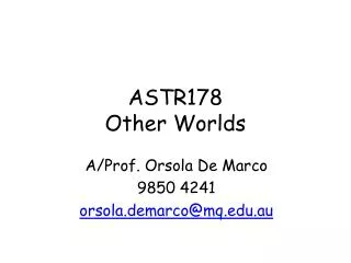 ASTR178 Other Worlds