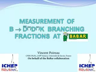 MEASUREMENT OF B ? D (*) D (*) K BRANCHING FRACTIONS AT .