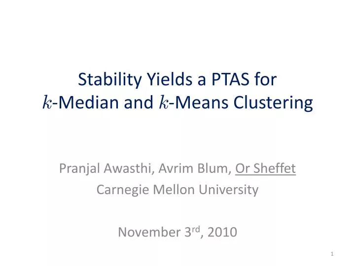 stability yields a ptas for k median and k means clustering