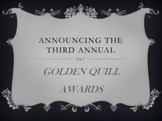 Announcing the third annual