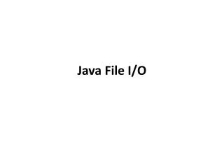 Java File I/O