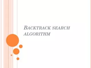 Backtrack search algorithm