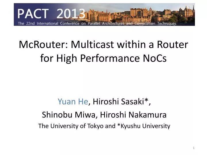mcrouter multicast within a router for high performance nocs