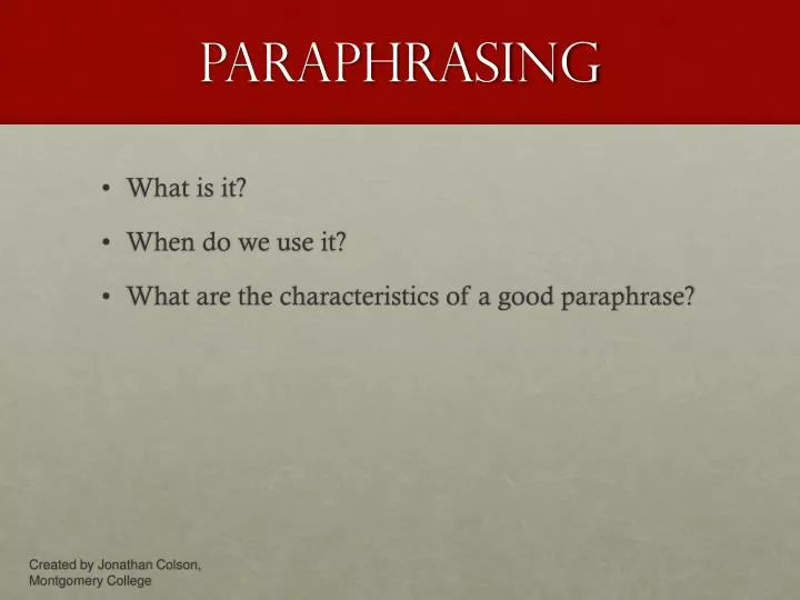 paraphrasing