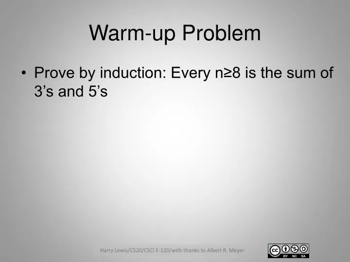 warm up problem