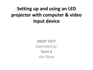 Setting up and using an LED projector with computer &amp; video input device