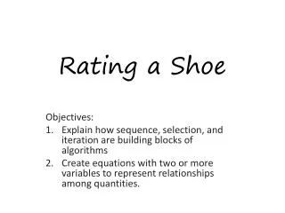 Rating a Shoe