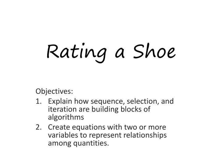 rating a shoe