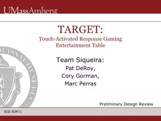 TARGET: Touch-Activated Response Gaming Entertainment Table