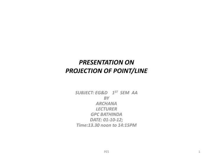 presentation on projection of point line