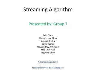 Streaming Algorithm