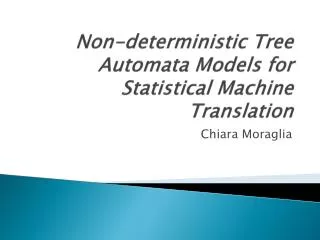 Non-deterministic Tree Automata Models for Statistical Machine Translation