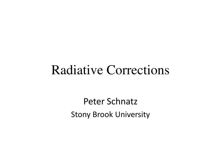 radiative corrections