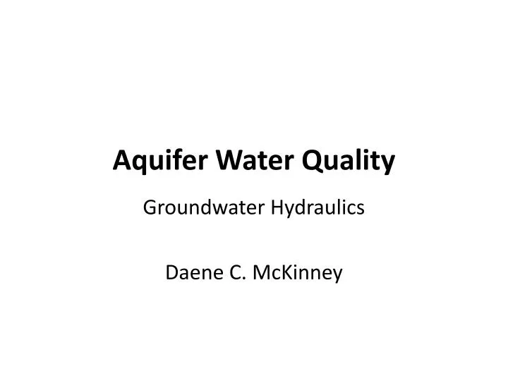 aquifer water quality