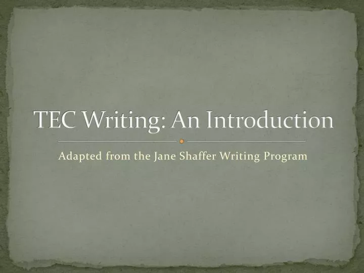 tec writing an introduction