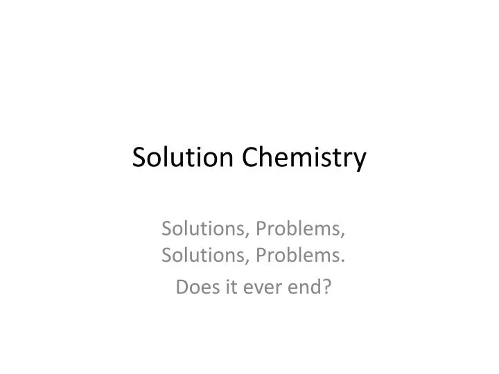 solution chemistry