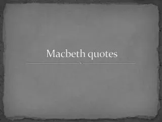 Macbeth quotes