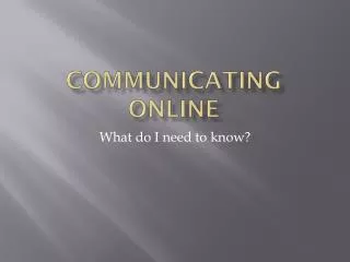 Communicating online