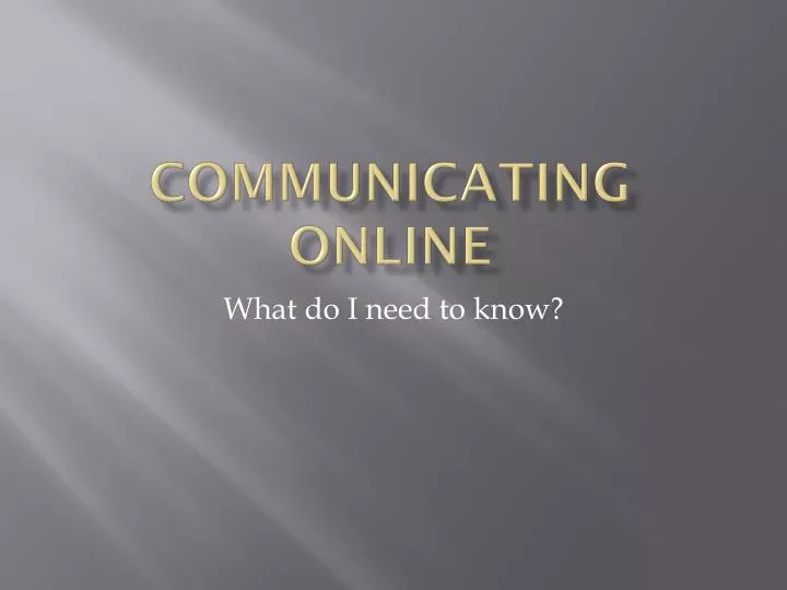 communicating online