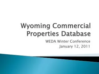 Wyoming Commercial Properties Database