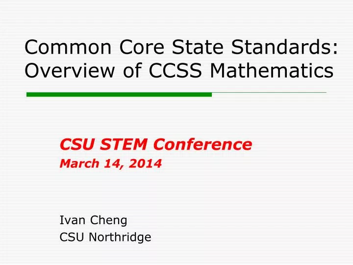 csu stem conference march 14 2014 ivan cheng csu northridge