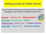 Adding sounds to FLASH movies - slide 1