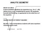 ANALYTIC GEOMETRY - slide 1