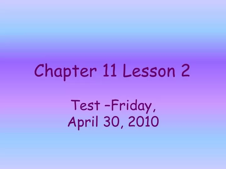 chapter 11 lesson 2