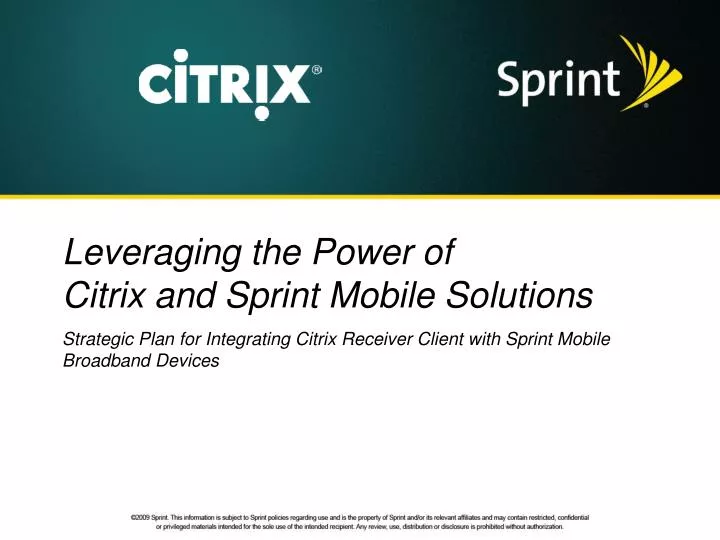 leveraging the power of citrix and sprint mobile solutions