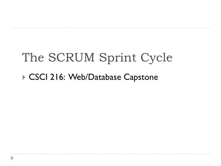 the scrum sprint cycle