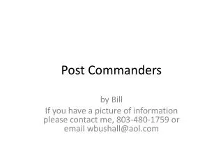 Post Commanders