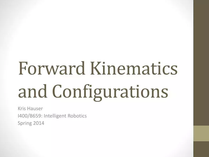 forward kinematics and configurations