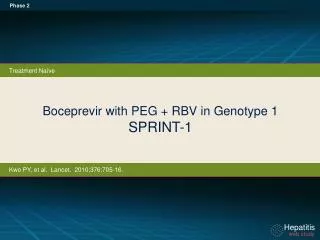 Boceprevir with PEG + RBV in Genotype 1 SPRINT -1