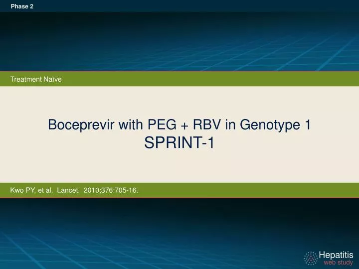 boceprevir with peg rbv in genotype 1 sprint 1