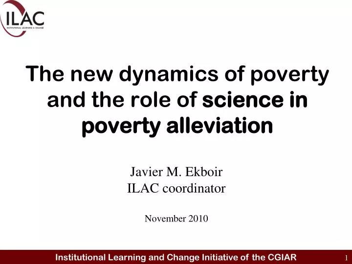 the new dynamics of poverty and the role of science in poverty alleviation