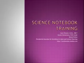 Science notebook training