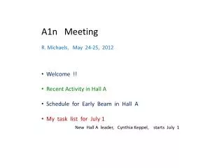 A1n Meeting R. Michaels, May 24-25, 2012