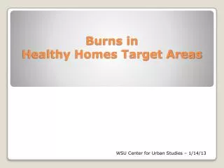 Burns in Healthy Homes Target Areas