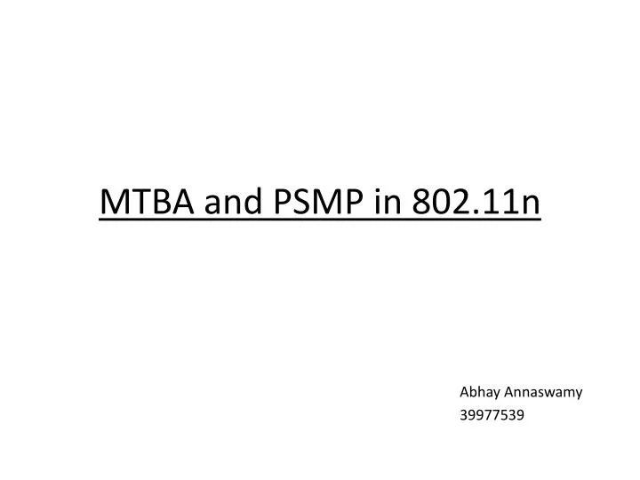 mtba and psmp in 802 11n