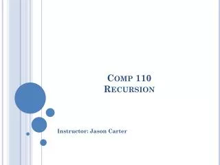 Comp 110 Recursion