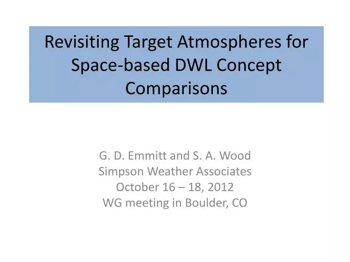 revisiting target atmospheres for space based dwl concept comparisons