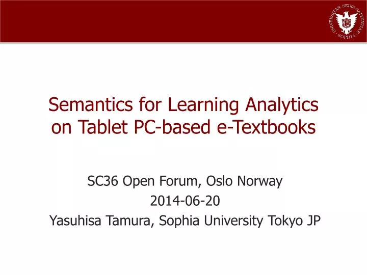 semantics for learning analytics on tablet pc based e textbooks