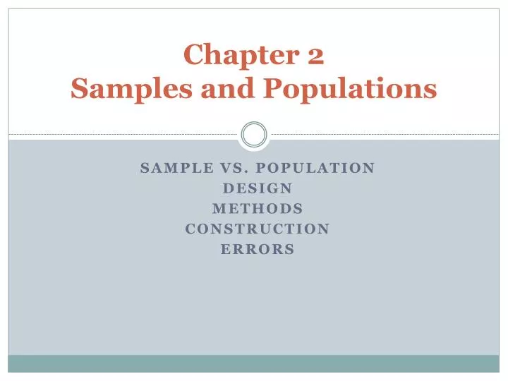 chapter 2 samples and populations