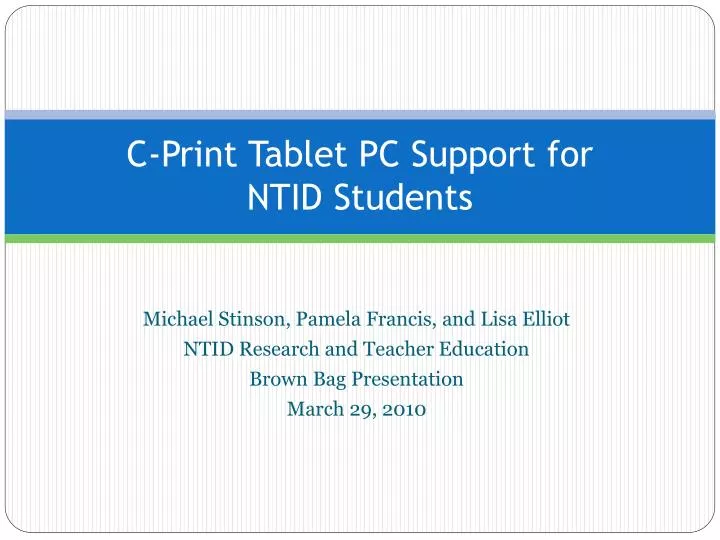 c print tablet pc support for ntid students