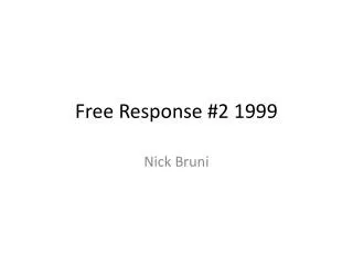 Free Response #2 1999