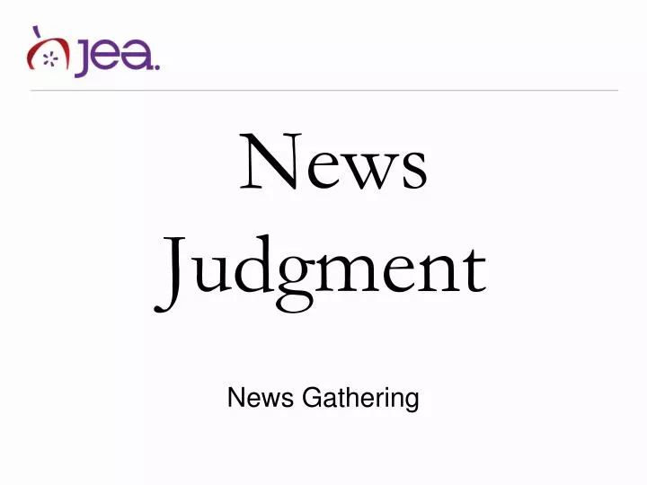 news judgment