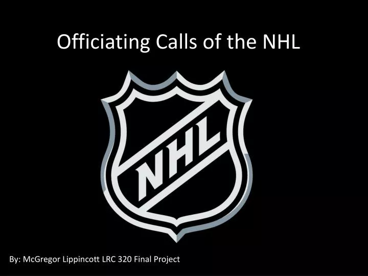 officiating calls of the nhl