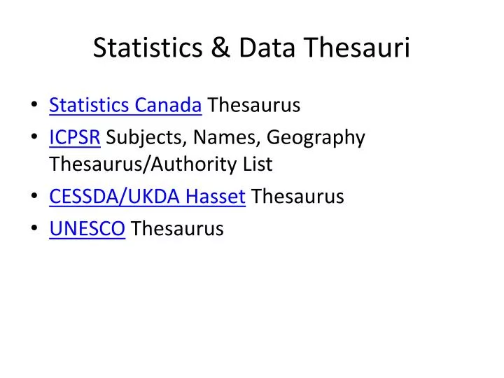 statistics data thesauri