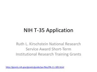 NIH T-35 Application